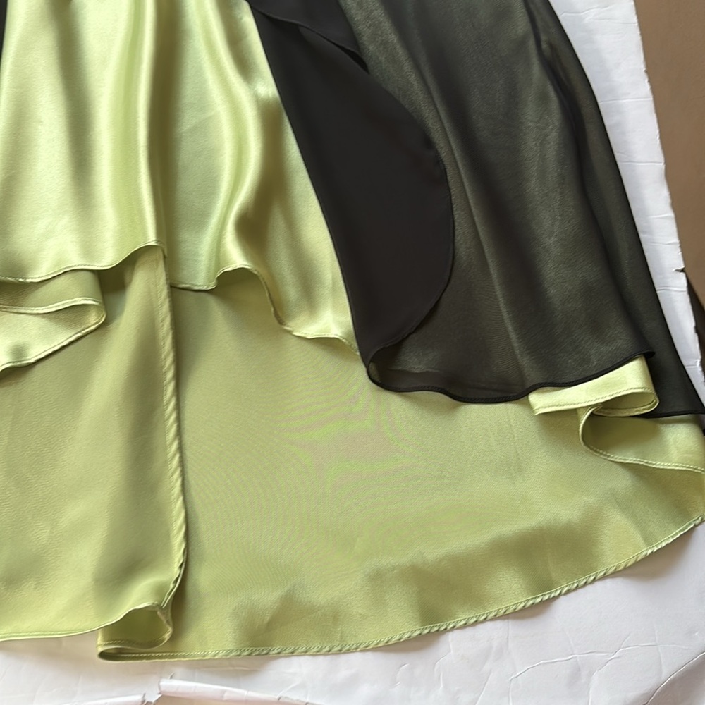Vintage y2k Halter Dress Black Green Betsey Johnson Whimsy Goth Fairy Mini Bias - Picture 12 of 17